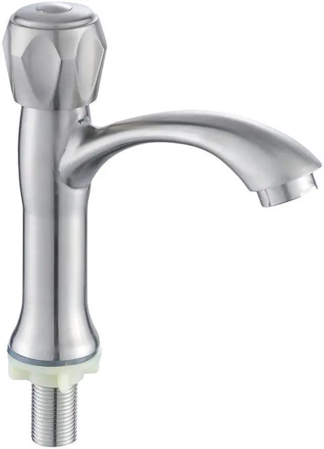 Main image of 304 Stainless Steel Basin Faucet Bathroom Faucet Single Cold Tap Single Hole Countertop installation Basin Faucets