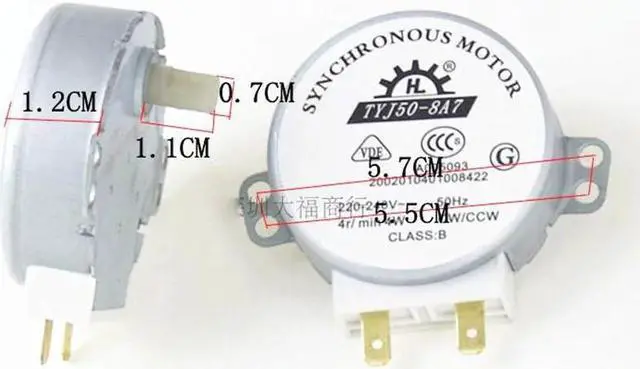 Alt view image 2 of 4 - Hot Selling AC 220V-240V 50Hz CW / CCW Microwave Table Turn Synchronous Motor Table TYJ50-8A7 D Shaft 4RPM VEJ20 P20