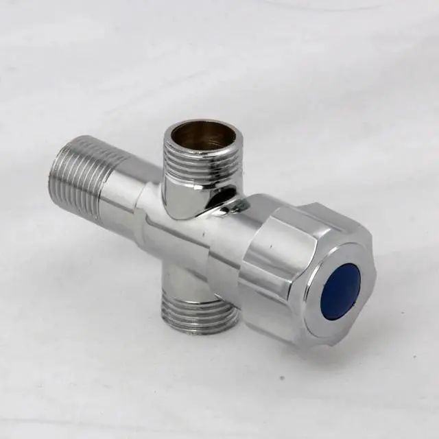 Alt view image 3 of 4 - Male G1/2" Brass Faucet T Adapter Chrome Plated Bathroom Shower Faucet Accessories Water Diverter 3 Way Filling Valve