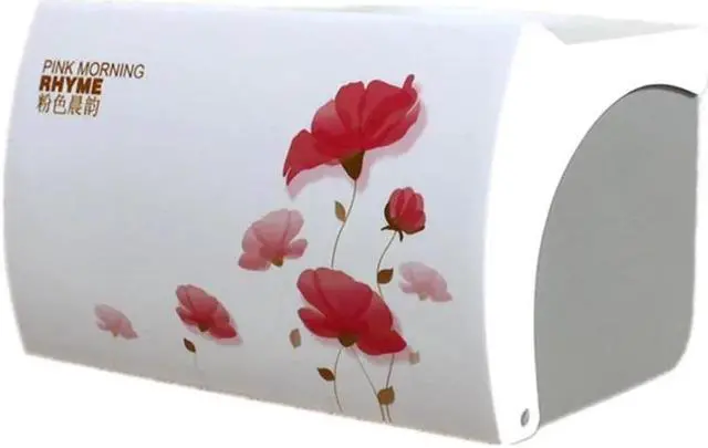 Alt view image 5 of 6 - Punching Free Toilet Roll Paper Holders Tissue Box Storage Rack Plastic Home Bathroom Flip Cover Paper Towel Box Tissue Shelf