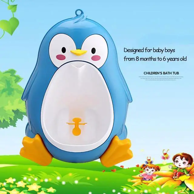 Alt view image 3 of 5 - Baby Boy Wall-Mounted Hook Penguin Starfish Shape Toilet, Infant ChildVertical Stand Peeing Training Urinal,Kid Bathroom Urinal