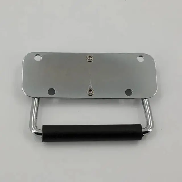 Alt view image 2 of 4 - Spring Loaded Case Handle, Metal Surface Mount Chest Handle with Rubber Grip for Flight Case, Cabinet, Aluminum Case -110x75MM