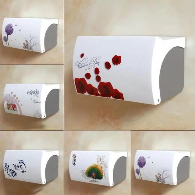 Alt view image 2 of 6 - Punching Free Toilet Roll Paper Holders Tissue Box Storage Rack Plastic Home Bathroom Flip Cover Paper Towel Box Tissue Shelf