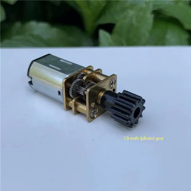 Alt view image 2 of 6 - GA12-N20 DC Geared Motor, D Shaft with Plastic 10-teeth Gear, Precision Gear Box  Motor 3V 6V for Electronic Door Lock