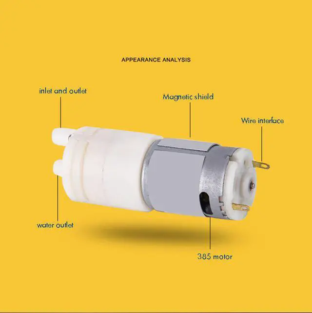 Alt view image 3 of 6 - 385 Straight Head Mute Water Pump DC12V High Temperature Resistant Diaphragm Pump Water Pump, Large Flow, Fast Speed, High Power