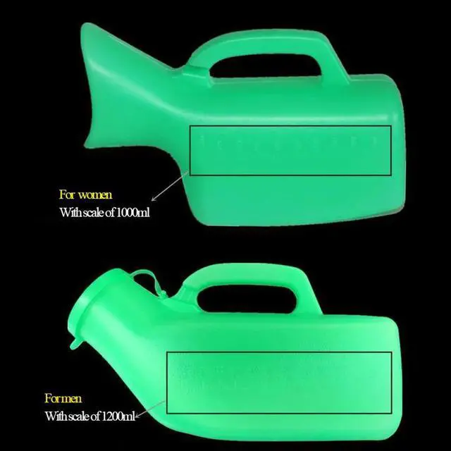 Alt view image 5 of 6 - Outdoors Travel Car 1200ML Male Urgent Toilet 1000ML Female Urinal, Bedridden Patients Elderly Care Urine Bottle With Lid