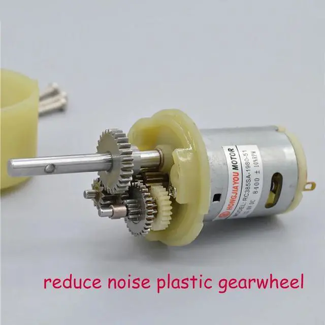 Alt view image 4 of 6 - Alloy Gearwheel RS385 Micro Gear Motor 6-12V 0.2-0.24A 30-60RPM Carbon Brush Deceleration Electric Machinery DIY Smart Car Toys