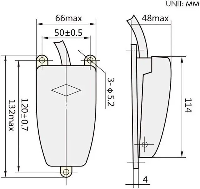 Alt view image 3 of 3 - Foot Switch EKW-5A Switch for Spot Welding Machine Self Reset Foot Switch Anti-slip Pedal Switch Aluminum Shell with Wire