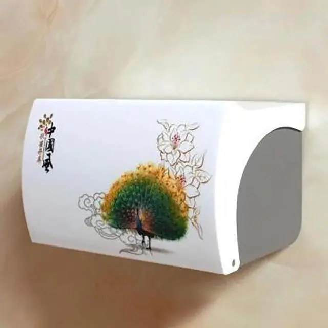 Alt view image 4 of 6 - Punching Free Toilet Roll Paper Holders Tissue Box Storage Rack Plastic Home Bathroom Flip Cover Paper Towel Box Tissue Shelf
