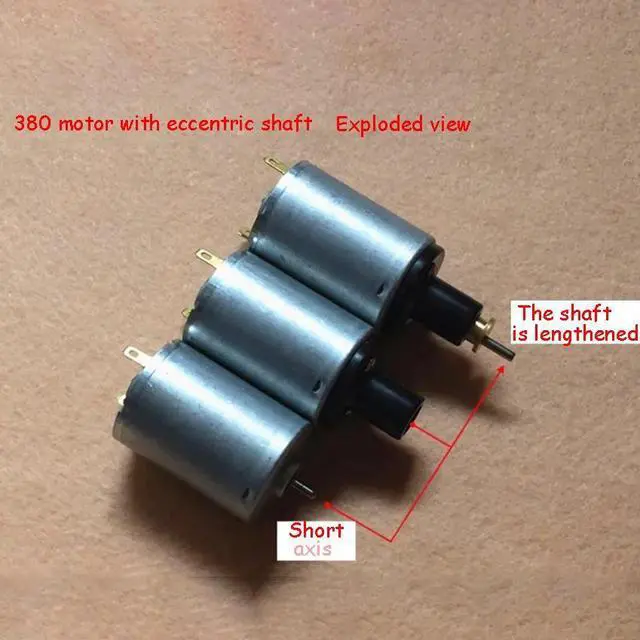 Alt view image 6 of 6 - DC3-6V 6600-14000RPM Bias Shaft 380 Motor Micro Crankshaft Model Motor Connecting Rod DIY Electric Machinery Block Current 4A