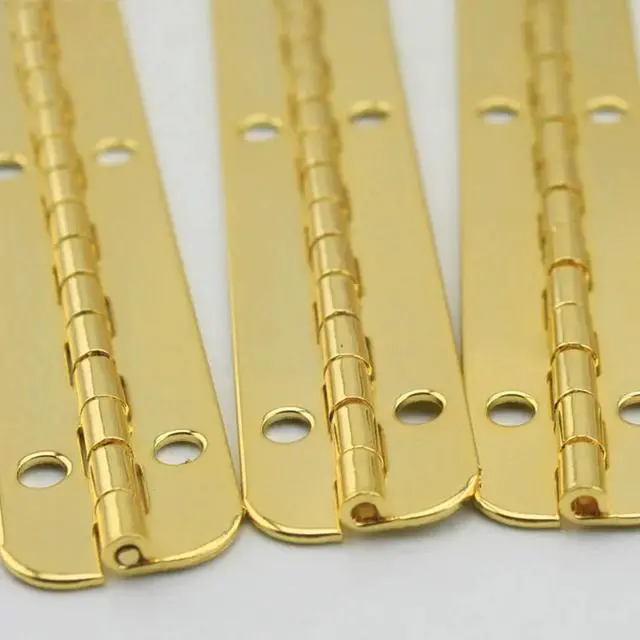 Alt view image 5 of 6 - 2Pcs/lots 180 Degree Wooden Box Hinge 100MM Window Door Narrow Side Hinge Iron Gold/Sliver Furniture Hinges Hardware Accessories