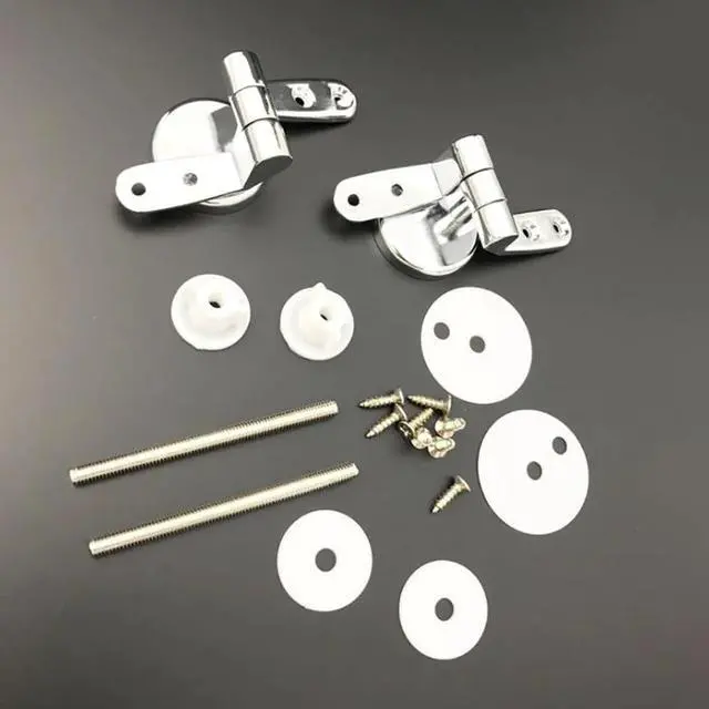 Alt view image 4 of 6 - zinc alloy stainless steel toilet seat hinges, flush cover mounting connector kit, toilet lid hinge mounting replacement fitting
