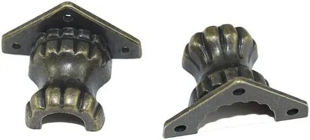 Alt view image 2 of 4 - 4pcs/lot Bronze Wood Box Box Feet Wood Case Corner Protector Decorative Furniture Legs for DIY Jewelry Chest Gift Box Wood Box