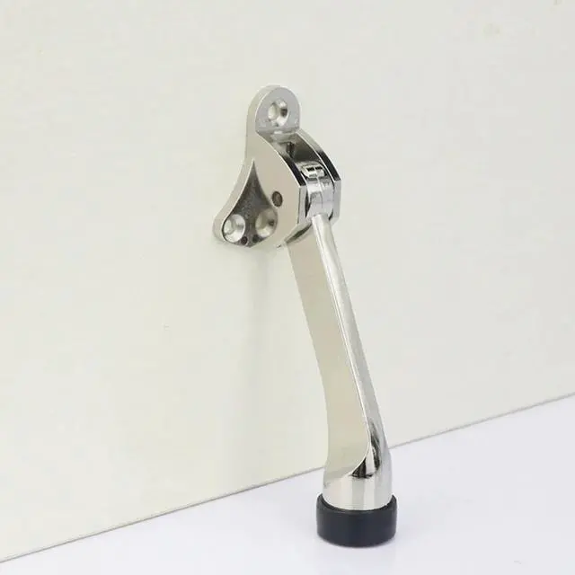 Alt view image 3 of 5 - Hardware Kickdown Door Stop, Door Stopper Hinge, Non-Slip Rubber, Metal Door Stopper Holder, Anti-collision, Zinc Alloy