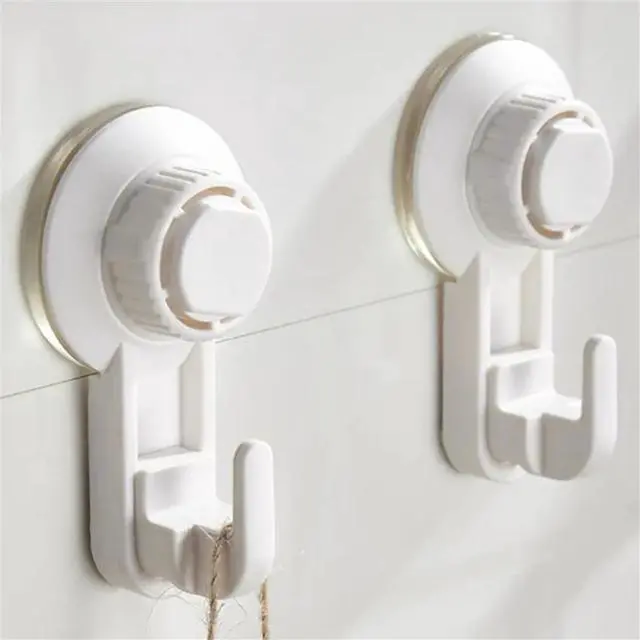 Alt view image 4 of 6 - 1PC Vacuum Suction Cup Hanging Hook Plastic Wall Mounted Clothes Peg Hook Hanger Robe Hooks Bathroom Kitchen Gloves Hooks Holder
