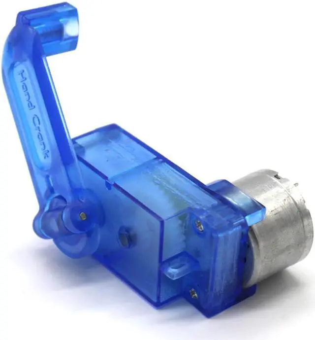 Main image of Blue Transparent 310 Hand Crank Generator for 3V Small Motor, Lighting Led Lamp Beads Mini Dynamotor Fan Model Toy Accessories