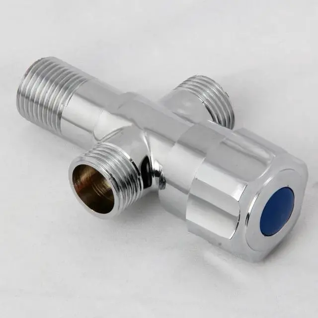 Alt view image 2 of 4 - Male G1/2" Brass Faucet T Adapter Chrome Plated Bathroom Shower Faucet Accessories Water Diverter 3 Way Filling Valve