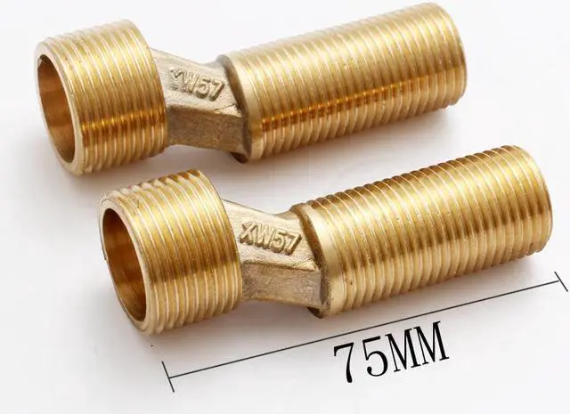 Alt view image 2 of 5 - Copper Bathroom Shower Bathtub Faucet Mixing Valve Faucet Distance Increased Eccentric Angled Change Curved Foot Bend Fittings