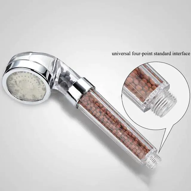 Alt view image 3 of 4 - Electroplated LED Colorful Anion SPA Shower Self-discoloration Light Color Changing Shower Head Bathroom Washable Shower Nozzle