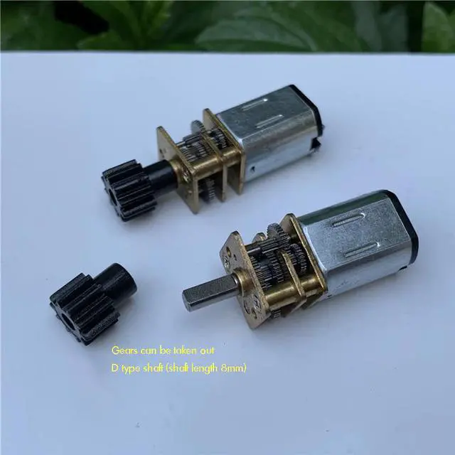 Alt view image 3 of 6 - GA12-N20 DC Geared Motor, D Shaft with Plastic 10-teeth Gear, Precision Gear Box  Motor 3V 6V for Electronic Door Lock