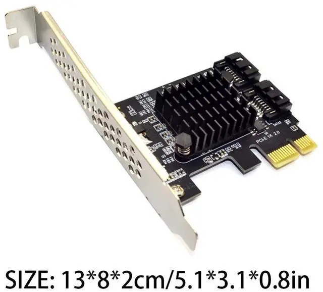Alt view image 7 of 7 - 2 Port PCIE SATA 3.0 6Gbps Controller Card, PCI Express to SATA III Adapter Converter SATA 3.0 PCI-E Riser Expansion Adapter Board for PC