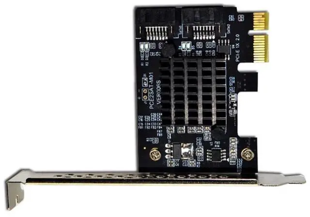 Alt view image 5 of 7 - 2 Port PCIE SATA 3.0 6Gbps Controller Card, PCI Express to SATA III Adapter Converter SATA 3.0 PCI-E Riser Expansion Adapter Board for PC