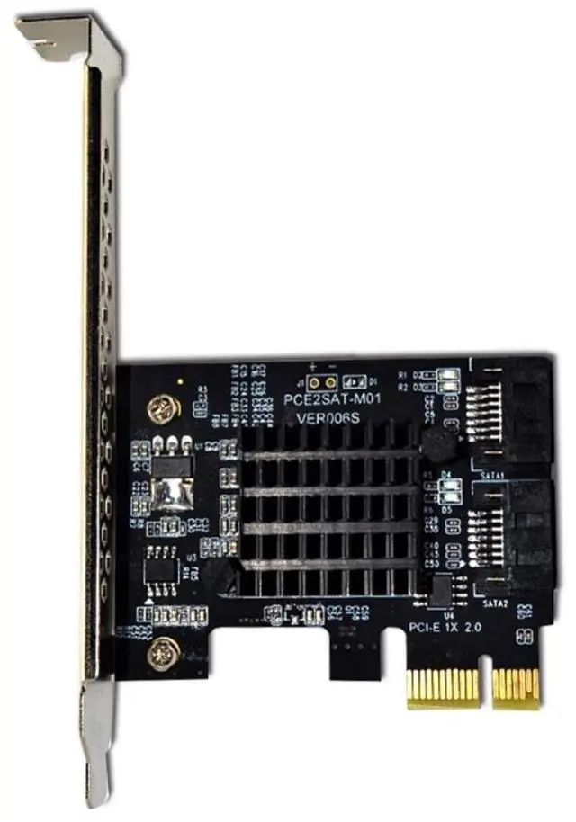 Alt view image 6 of 7 - 2 Port PCIE SATA 3.0 6Gbps Controller Card, PCI Express to SATA III Adapter Converter SATA 3.0 PCI-E Riser Expansion Adapter Board for PC