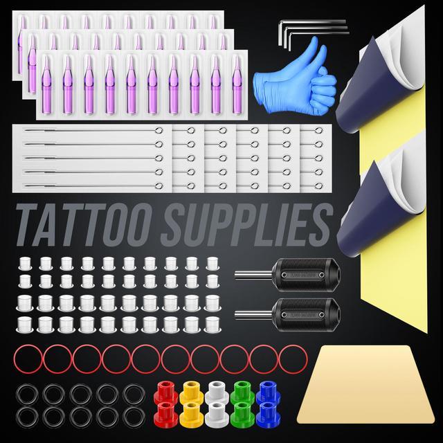 Wormhole Tattoo Machine Kit Complete Tattoo Kit for Beginners with 2 Coil  Tattoo Guns Tattoo Power Supply Foot Pedal Tattoo Inks Tattoo Needles  Tattoo Grips Tubes and tattoo Accessories TK104 
