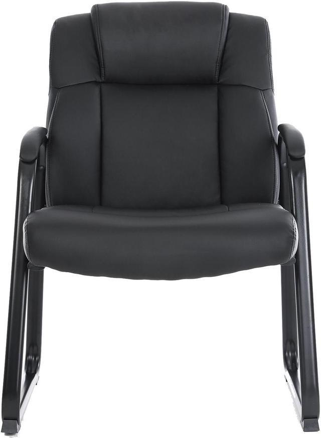 Black leather discount waiting room chairs