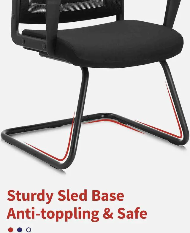 Alt view image 5 of 6 - CLATINA Office Guest Chair with Lumbar Support and Mid Back Mesh Space Air Grid Series for Reception Conference Room