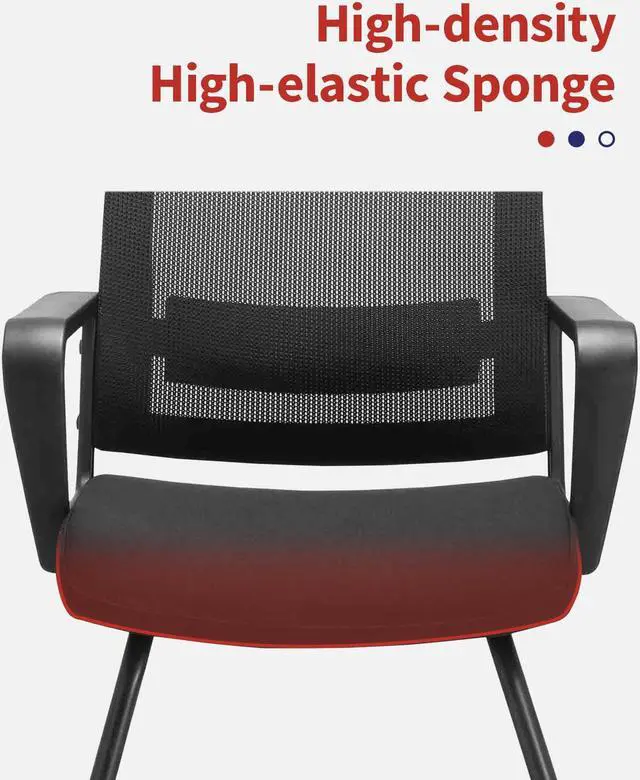 Alt view image 3 of 6 - CLATINA Office Guest Chair with Lumbar Support and Mid Back Mesh Space Air Grid Series for Reception Conference Room