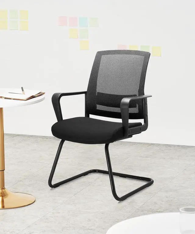 Alt view image 6 of 6 - CLATINA Office Guest Chair with Lumbar Support and Mid Back Mesh Space Air Grid Series for Reception Conference Room