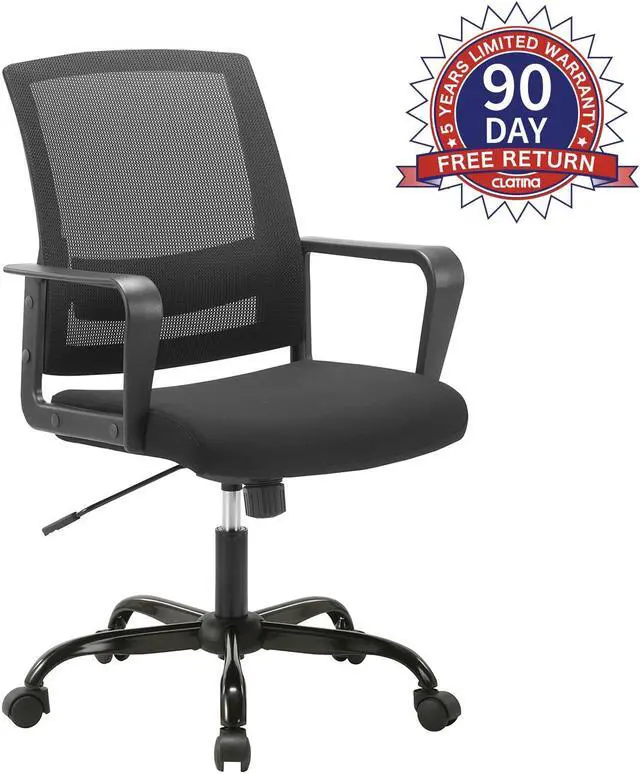 Alt view image 7 of 12 - CLATINA Ergonomic Rolling Mesh Desk Chair with Executive Lumbar Support and Adjustable Swivel Design for Home Office Computer BIFMA Certified Black