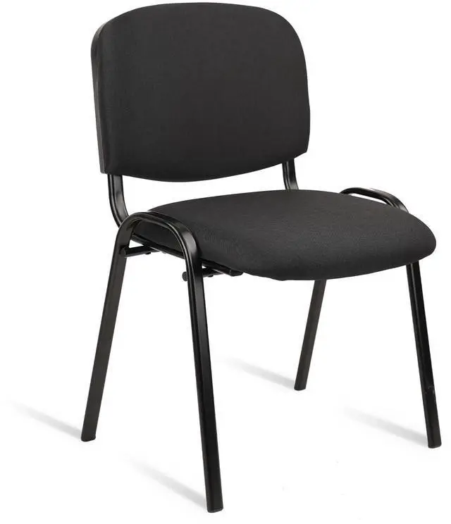 Main image of CLATINA Stackable Waiting Room Chairs Fabric Black Reception Chair Metal with Thickened Seat Back Cushion for Waiting Conference Room Guest Chairs(1 Pack)