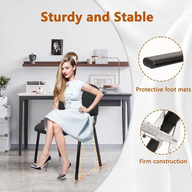 Alt view image 6 of 7 - CLATINA Stackable Waiting Room Chairs Fabric Black Reception Chair Metal with Thickened Seat Back Cushion for Waiting Conference Room Guest Chairs(1 Pack)