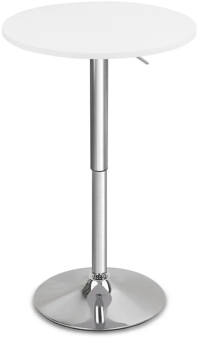 Main image of CLATINA Round Bar Pub Table, 26"-36" Height Adjustable Bistro Tables with Metal Base, 360° Swivel High Top Cocktail Table for Home Kitchen Party Drink Restaurant Wedding Cafe Office Reception, White