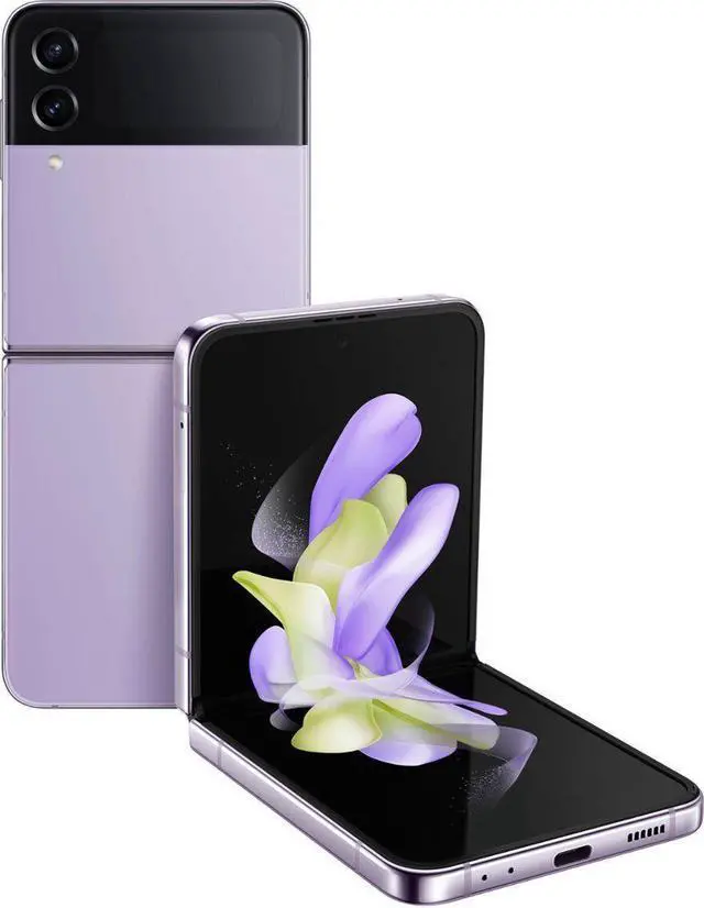 Main image of SAMSUNG Galaxy Z Flip 4 Cell Phone, Factory Unlocked Android Smartphone, 128GB Bora Purple