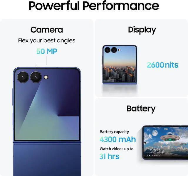 Alt view image 3 of 4 - Samsung Galaxy Z Flip7, 256GB, Jet Black, unlocked, Canadian Version Brand new