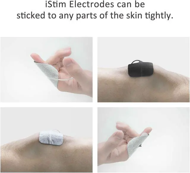 Alt view image 6 of 7 - iStim TENS Unit Pads 2"x2" for TENS Machine EMS Muscle Stimulator - Latex-Free and Super Soft 100% JAPANESE GEL for Electrotherapy - 16 Pieces Reusable Electrode Pads (2"x2"- BLACK Color)