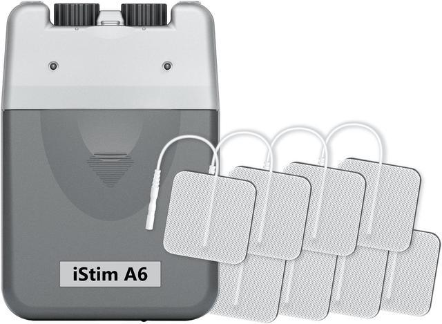 iStim A6 Analog Rechargeable Dual Channel TENS Machine - for Pain Relief, Pain  Control and Management - 3 Modes and Easy to Use (Including 8 Electrode  Pads) 