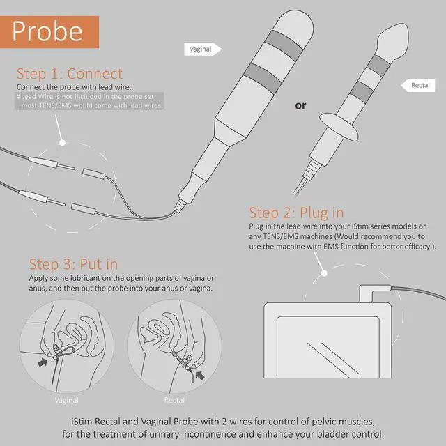 Alt view image 5 of 6 - iStim Kegel Exerciser PR-03 Probe for Bladder Control, Pelvic Floor Muscle Exercise, Incontinence Relief for Women and Men - Compatible with Incontinence EMS Machine