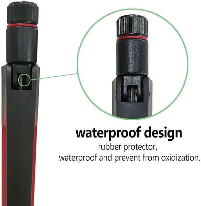 Alt view image 2 of 7 - 2.4GHz 5GHz 10dbi RP-SMA Male Connector External Wireless WiFi Antenna Router Network Wifi Card Intel AX200 AX210