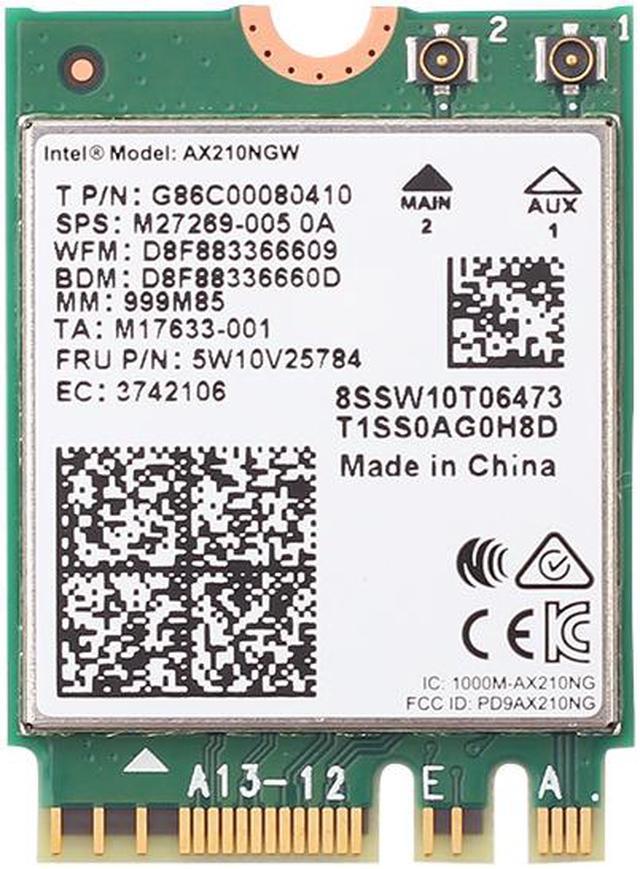 Intel AX210 IEEE 802.11ax Bluetooth 5.2 Tri Band Wi-Fi/Bluetooth