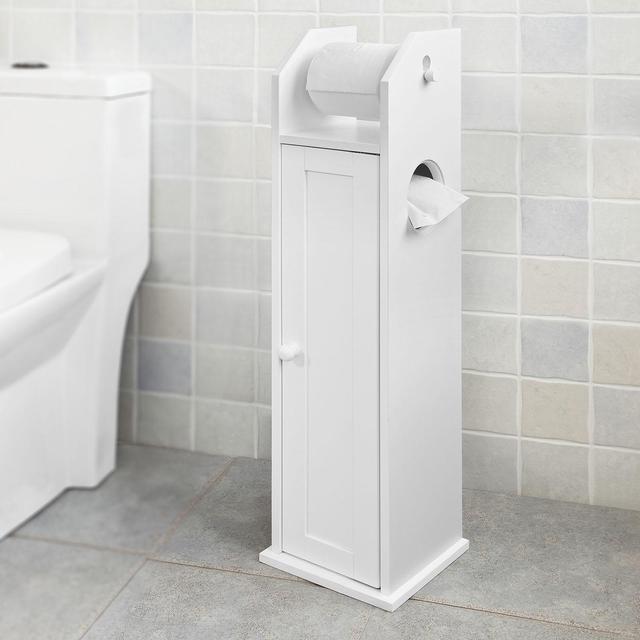 Haotian Free Standing Bathroom Toilet Paper Roll Holder Storage Cabinet Holder Organizer Bath Toilet,FRG135-W