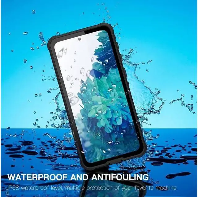 Alt view image 3 of 7 - Galaxy S21 Waterproof Case, Protective Clear Cover,Full Body with Built-in Screen Protector, IP68 Waterproof Shockproof Case for Samsung Galaxy S21 6.2 Inch (2021) (Black/Clear)