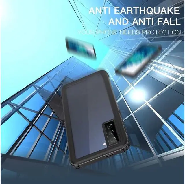 Alt view image 7 of 7 - Galaxy S21 Waterproof Case, Protective Clear Cover,Full Body with Built-in Screen Protector, IP68 Waterproof Shockproof Case for Samsung Galaxy S21 6.2 Inch (2021) (Black/Clear)