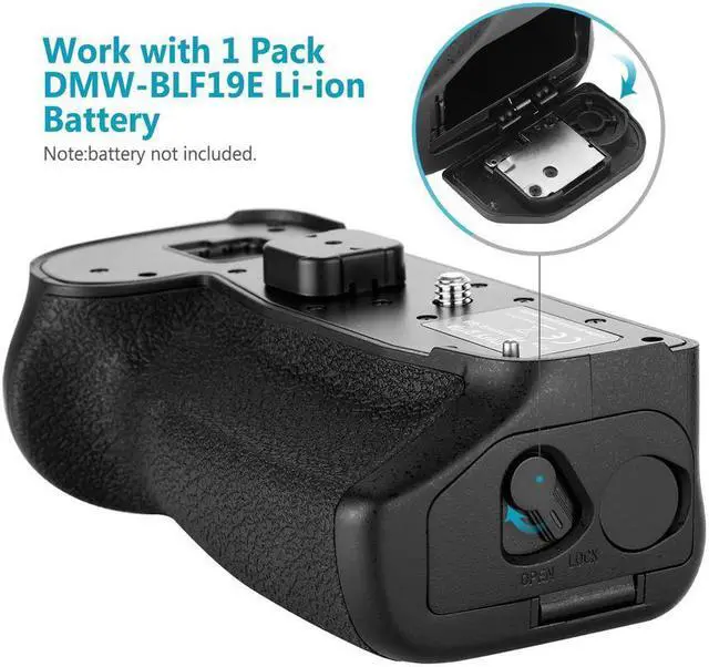 Alt view image 4 of 7 - Battery Grip DMW-BGG9 Power Pack Replacment Part for Panasonic G9 Camera with Shutter Release Focus Point Control Joystick Work with 1 DMW-BLF19E Li-ion Battery (Battery Not Included)