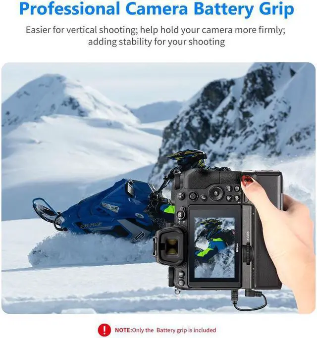 Alt view image 3 of 7 - Battery Grip Pack as MB-N10 Replacement for Nikon Z6 Z7 Camera, Support Vertical Shooting, Works with 2 EN-EL15a Rechargeable Li-ion Batteries (Battery Not Included)