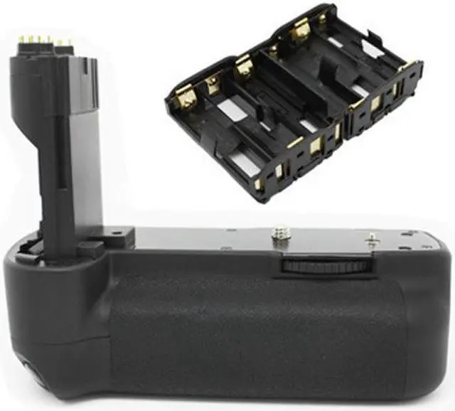 Alt view image 4 of 5 - Replacement BG-E6 Professional Vertical Battery Grip for Canon EOS 5D Mark II Camera work with 2 LP-E6 battery or 6 AA Batteries