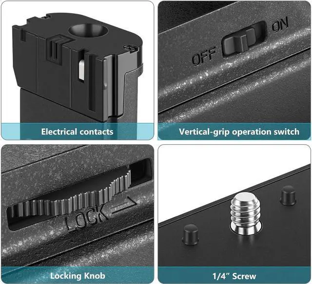 Alt view image 6 of 7 - Replacement HM Vertical Battery Grip for Blackmagic 4K 6K Pocket Cinema Camera